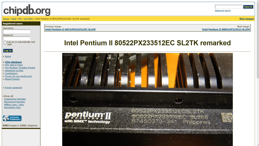 pentium II remarked processor