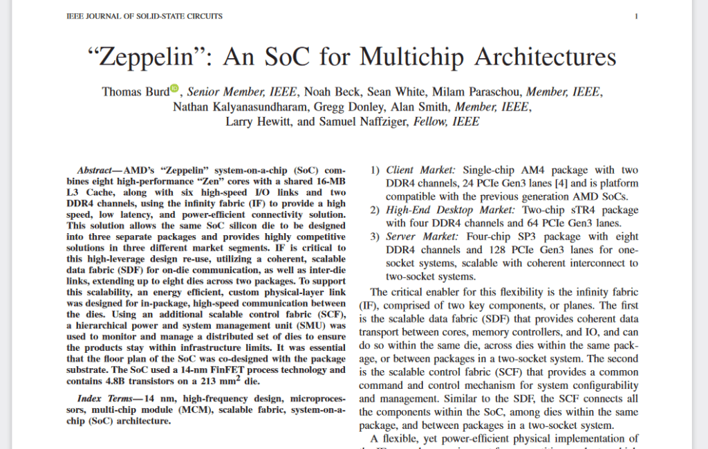 amd zeppelin an soc for multichip architectures