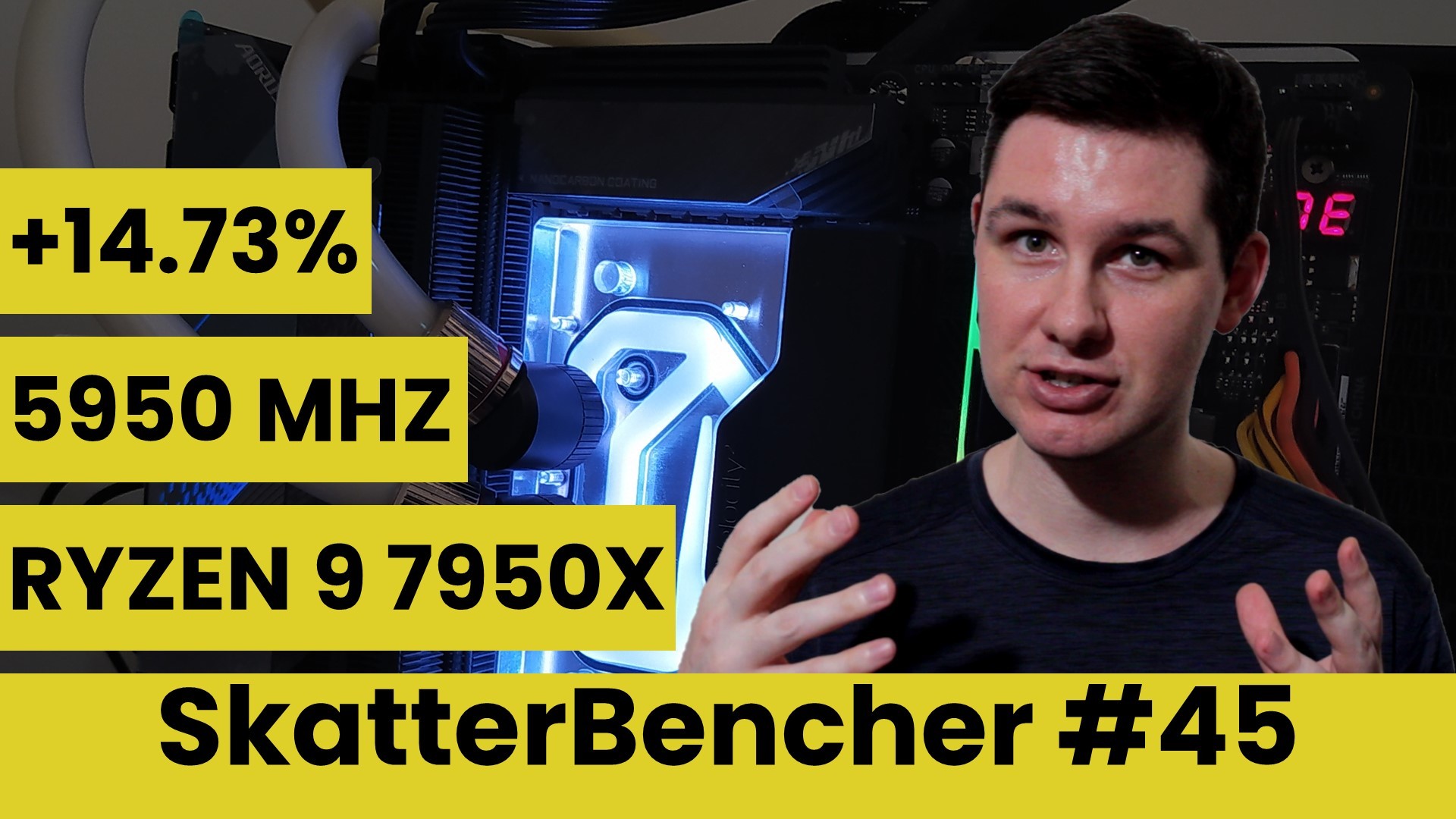 SkatterBencher #45: AMD Ryzen 9 7950X Overclocked to 5950 MHz