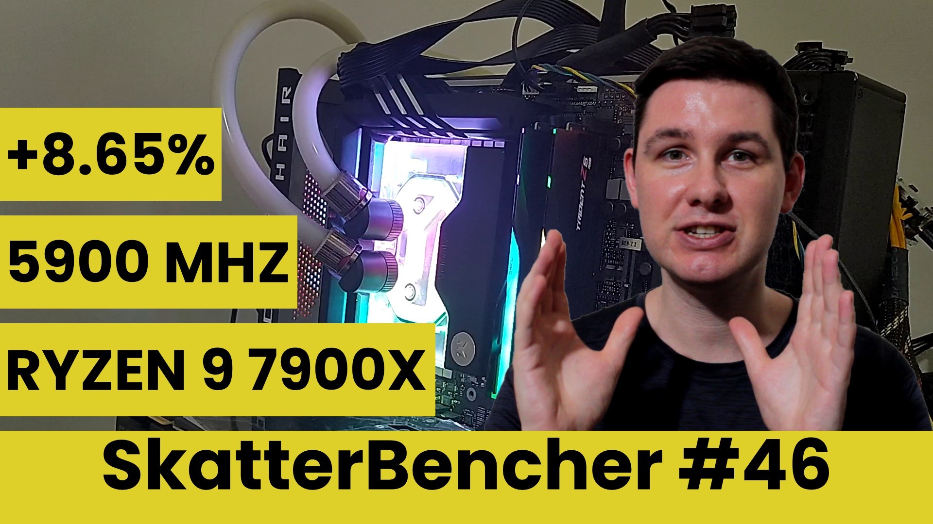 SkatterBencher #46: AMD Ryzen 9 7900X Overclocked to 5900 MHz