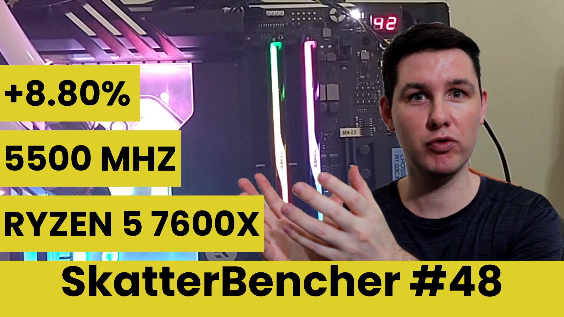 SkatterBencher #48: AMD Ryzen 5 7600X Overclocked to 5544 MHz