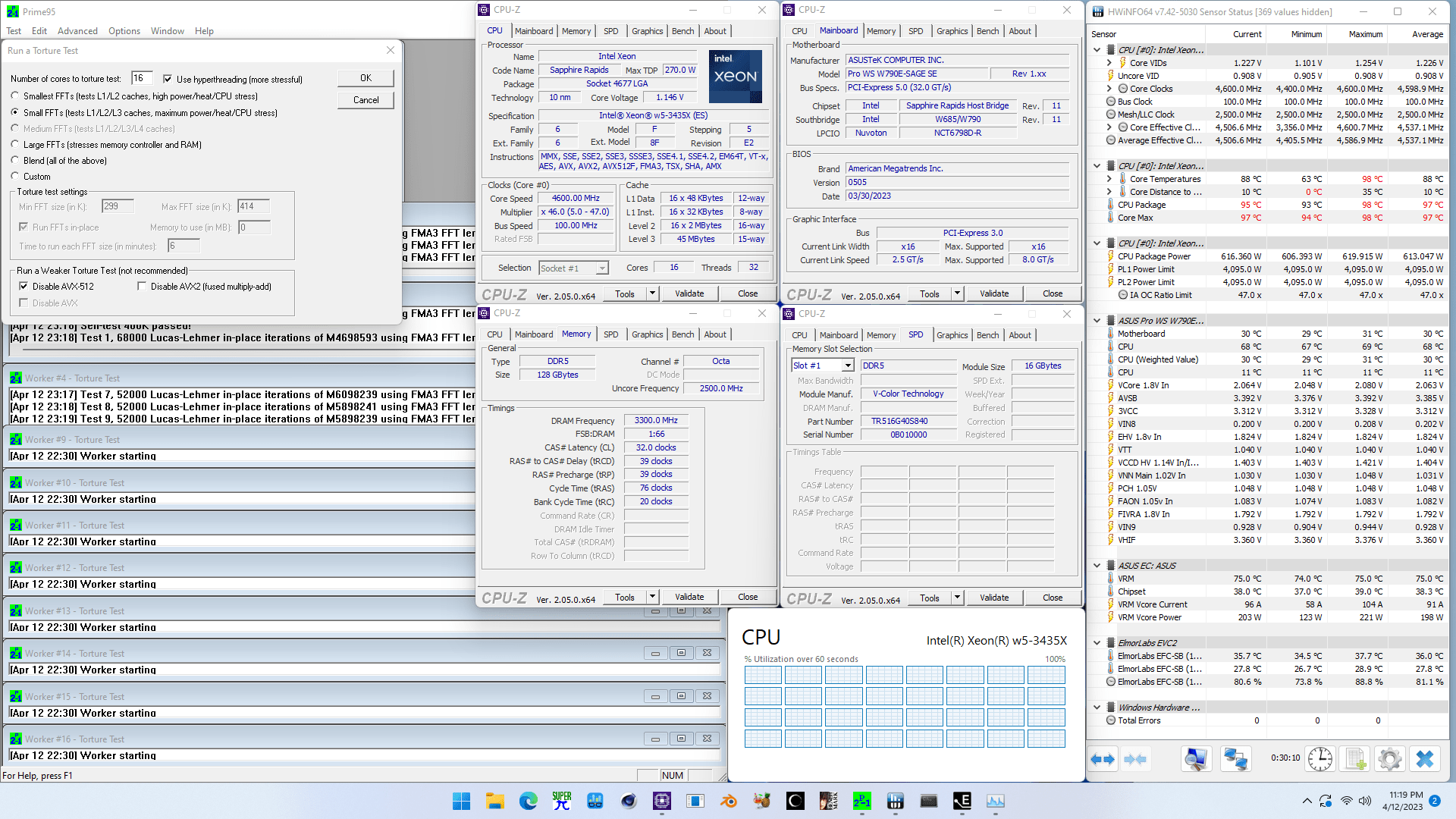 SkatterBencher #61: Intel Xeon w5-3435X Overclocked to 5200 MHz