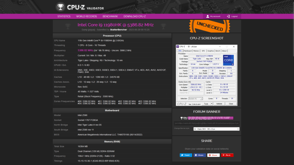 tiger lake 5200mhz validation