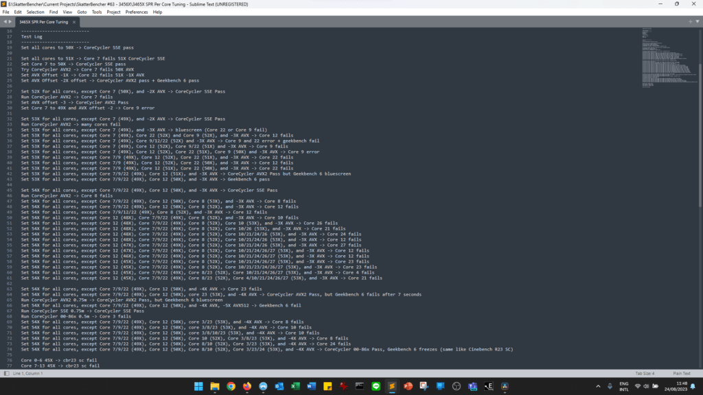 xeon w7-3465x test log
