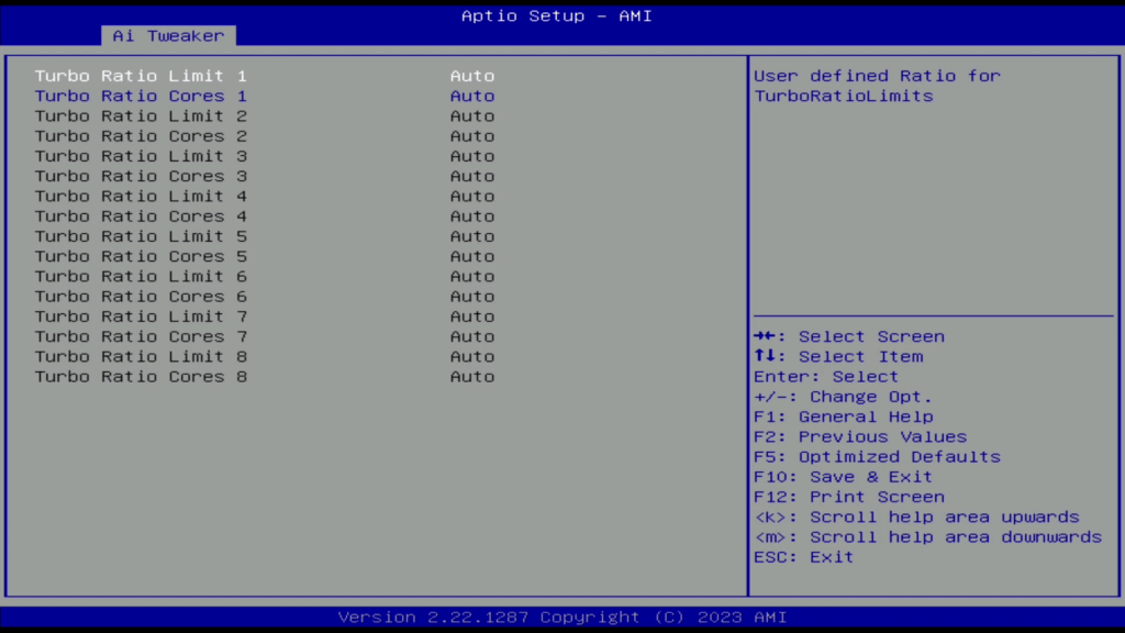 turbo boost 2.0 ratio configuration