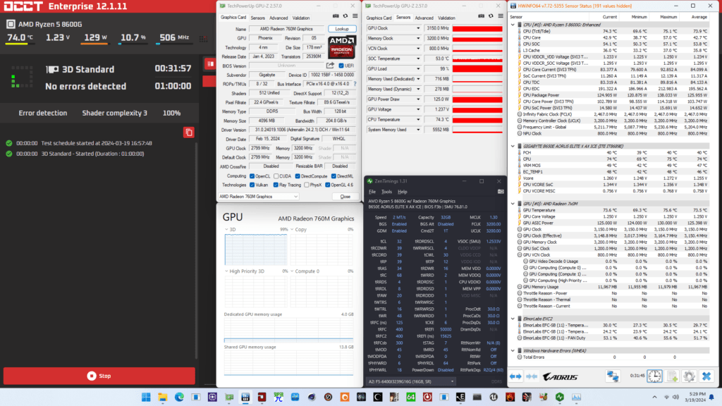 radeon 760m expo timings tuned occt stress test