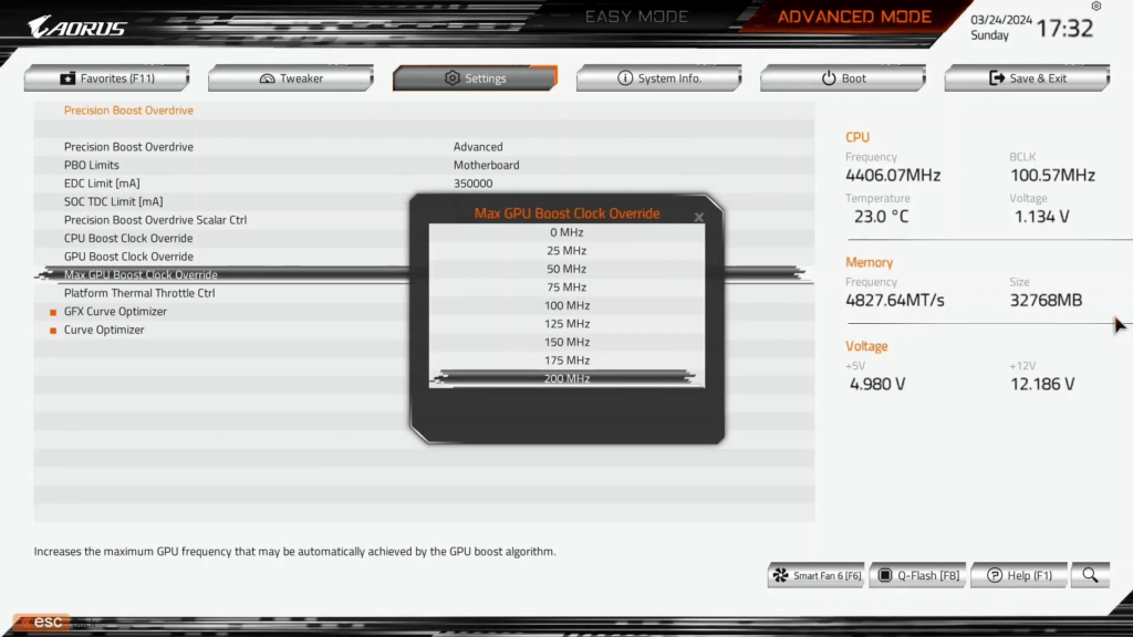max gpu boost clock override