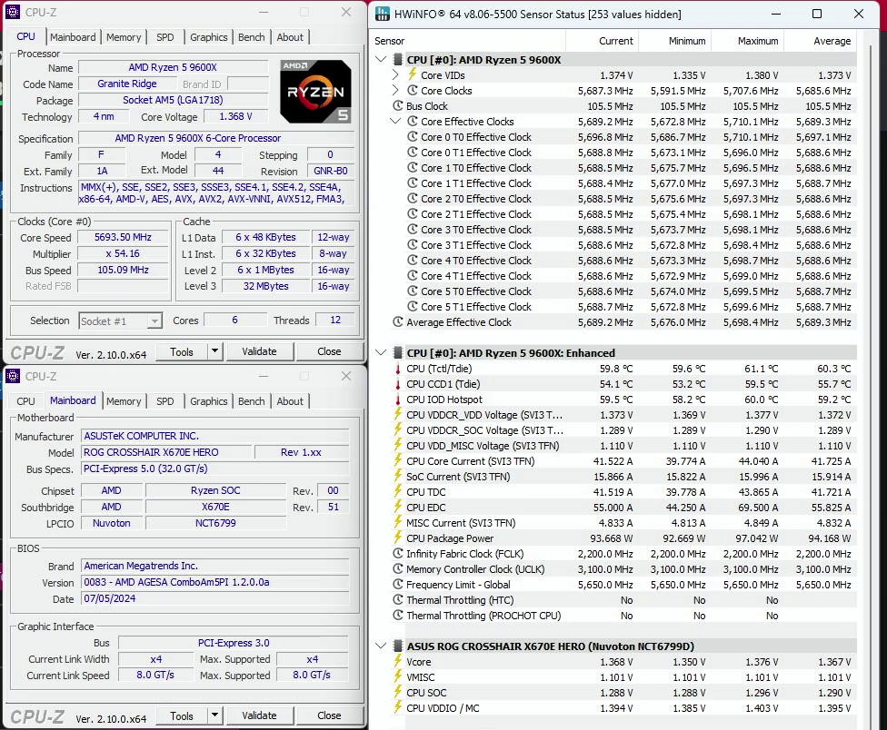ryzen 5 9600x 5700mhz nt