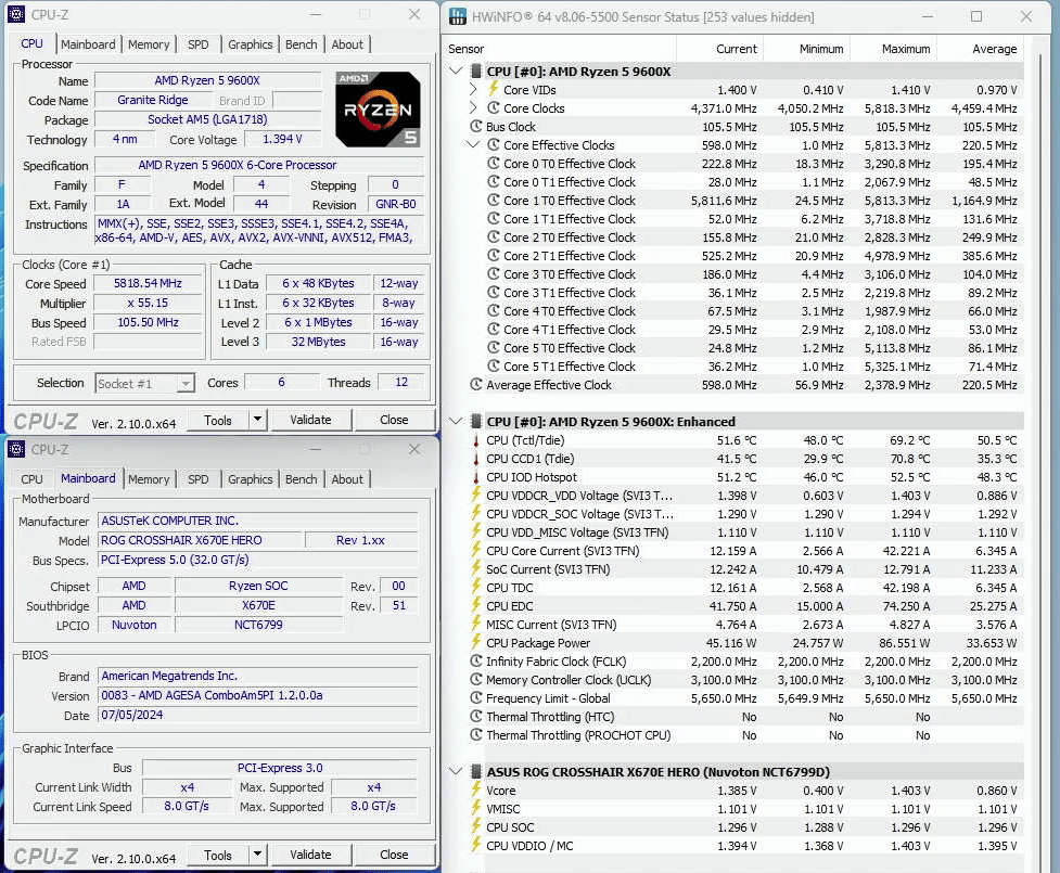 ryzen 5 9600x 5800 mhz 1t