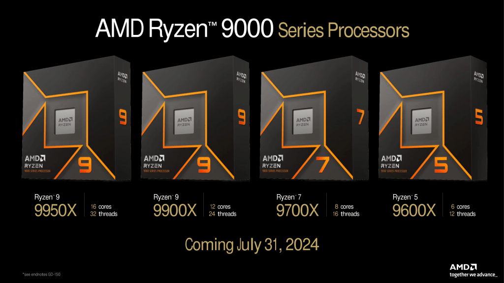 ryzen 9000 processor line up