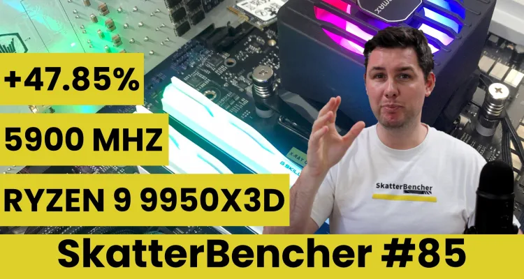 SkatterBencher #85: Ryzen 9 9950X3D Overclocked to 5900 MHz
