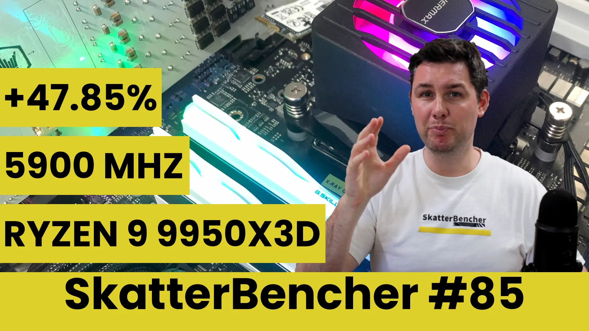 SkatterBencher #85: Ryzen 9 9950X3D Overclocked to 5900 MHz