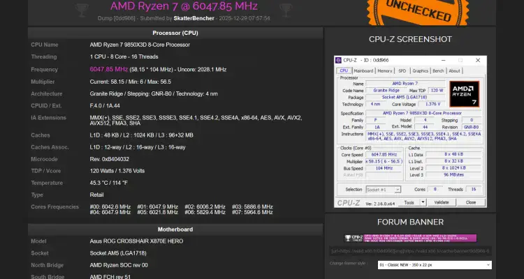 6ghz 9850x3d